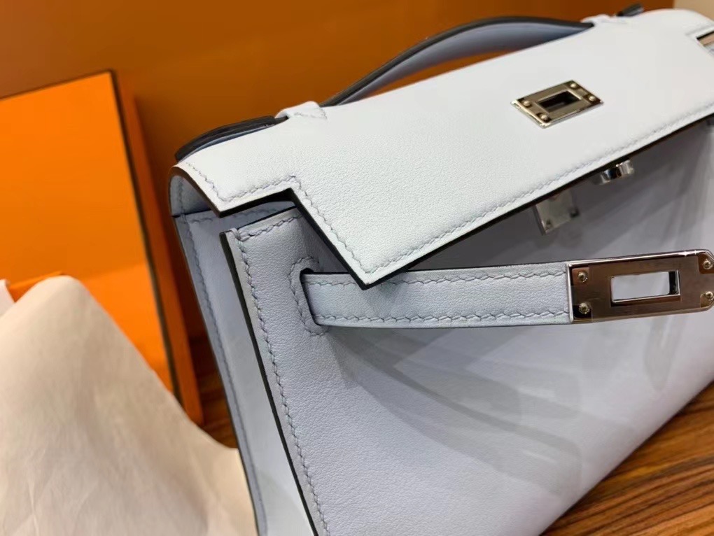 VIP一级品 kl 一代 swift皮 T0 bleu brume 雾霾蓝/银扣 手工缝制 臻品鉴赏