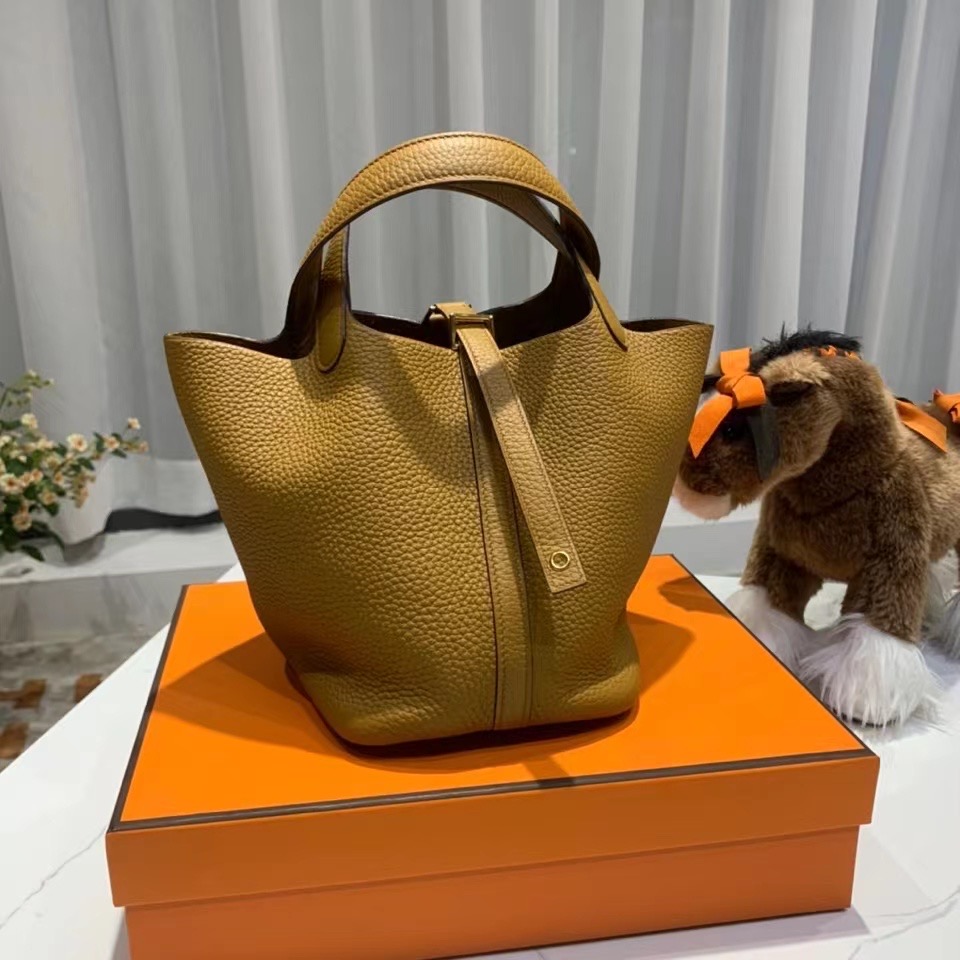 VIP一级品： picotin 18cm  TC 2S Sesame 芝麻色/金扣 代购级品质