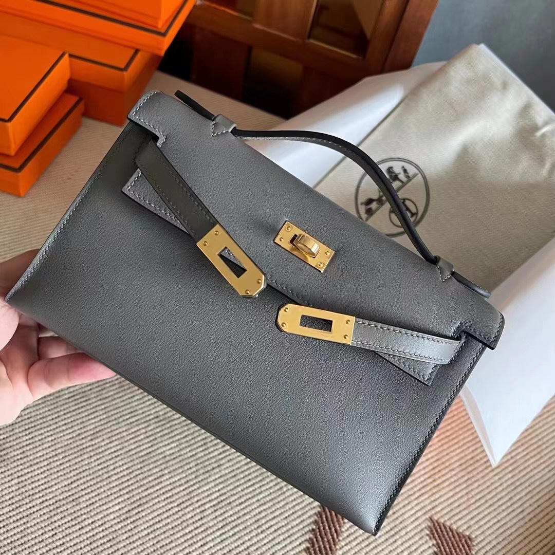 KL pochette swift 0L Gris Meyer 积雨云灰  金