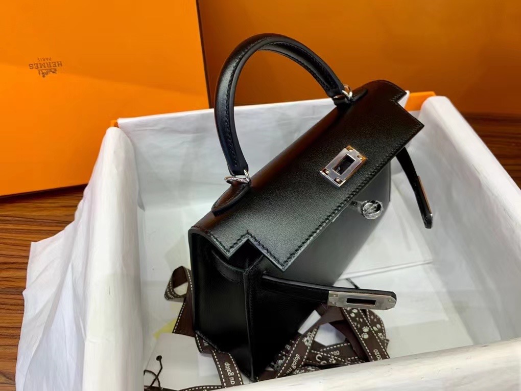 VIP一级品 Mini kl box皮 CK89 Noir 黑色/金扣 手柄缝制 臻品鉴赏