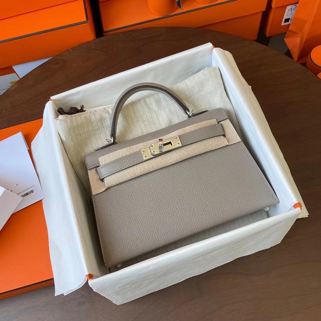 KL Mini 二代 Epsom皮 M8沥青灰 银扣