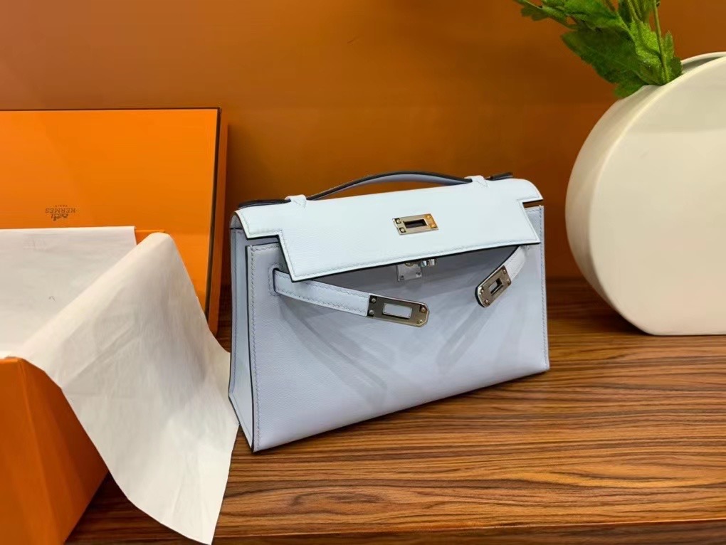 VIP一级品 kl 一代 swift皮 T0 bleu brume 雾霾蓝/银扣 手工缝制 臻品鉴赏