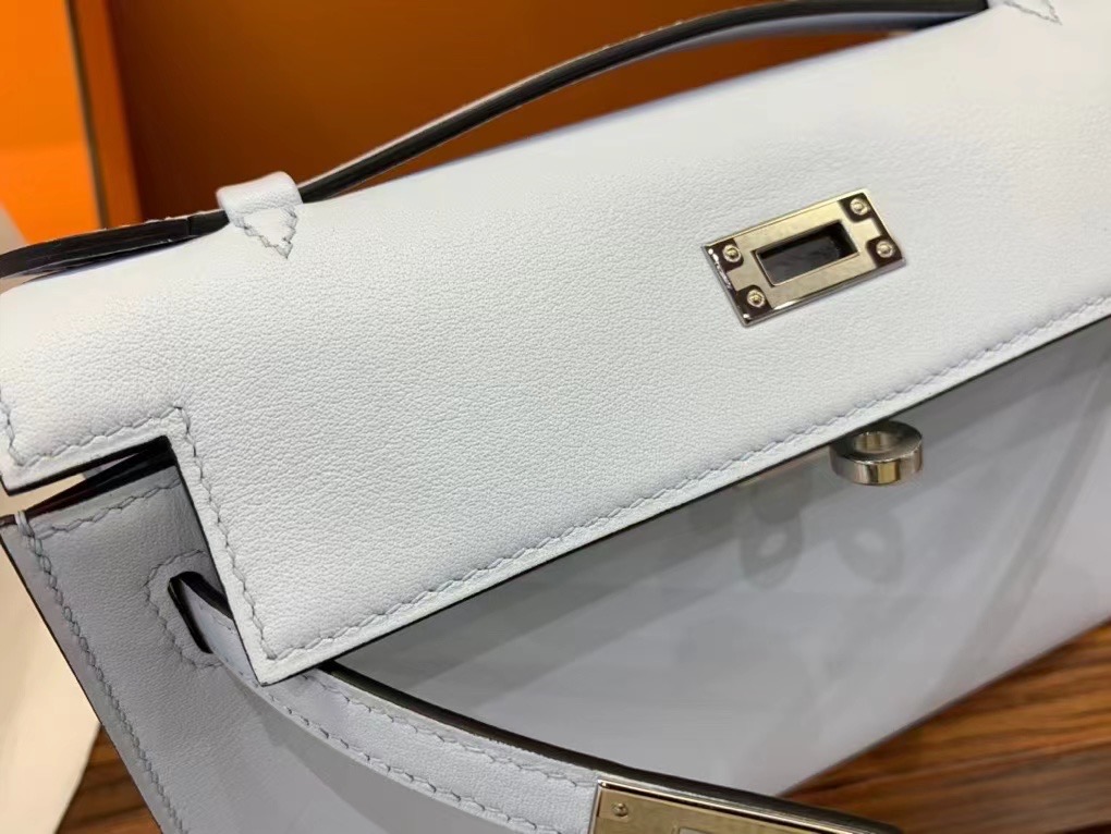 VIP一级品 kl 一代 swift皮 T0 bleu brume 雾霾蓝/银扣 手工缝制 臻品鉴赏