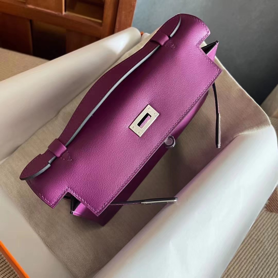 KL pochette swift P9 Anemone 海葵紫 银