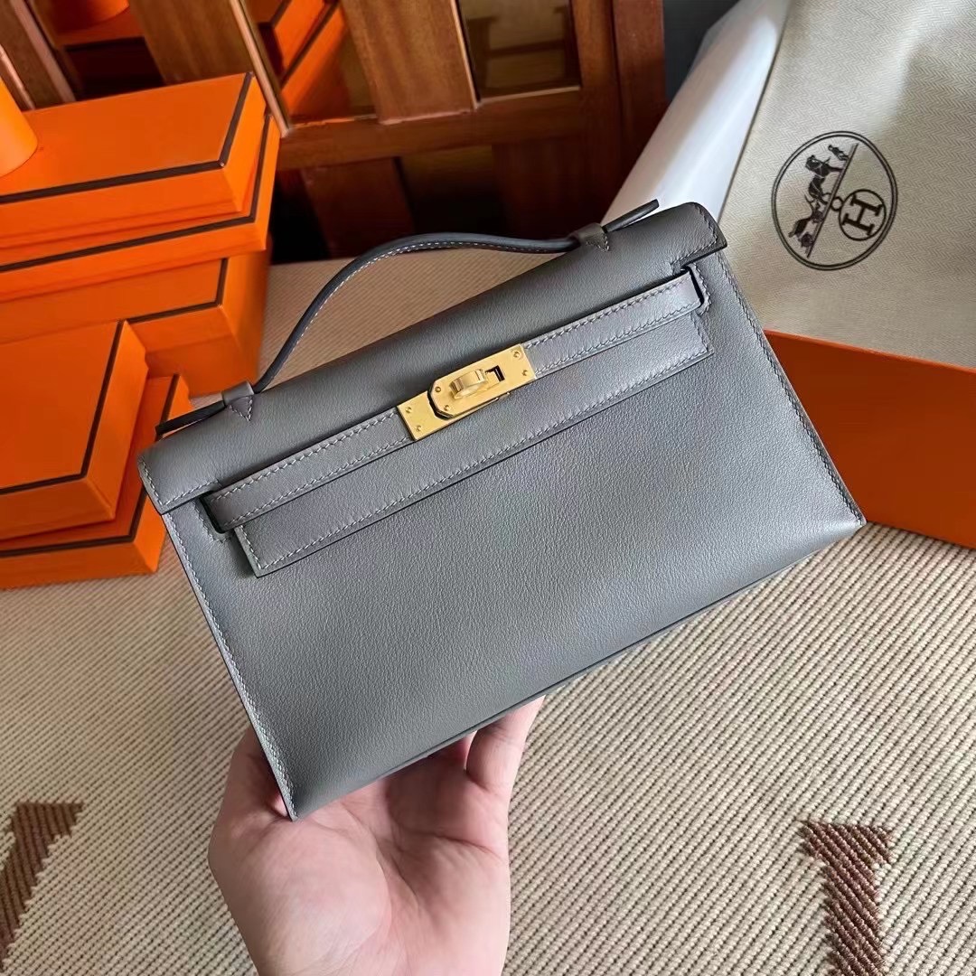 KL pochette swift 0L Gris Meyer 积雨云灰  金