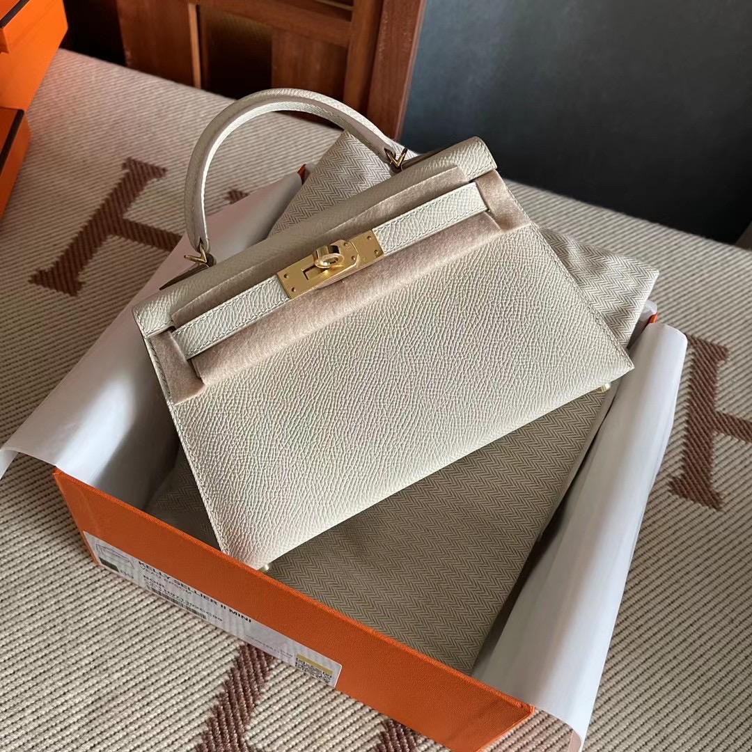 mini KL 二代 奶昔白 10 craie 金扣 Epsom
