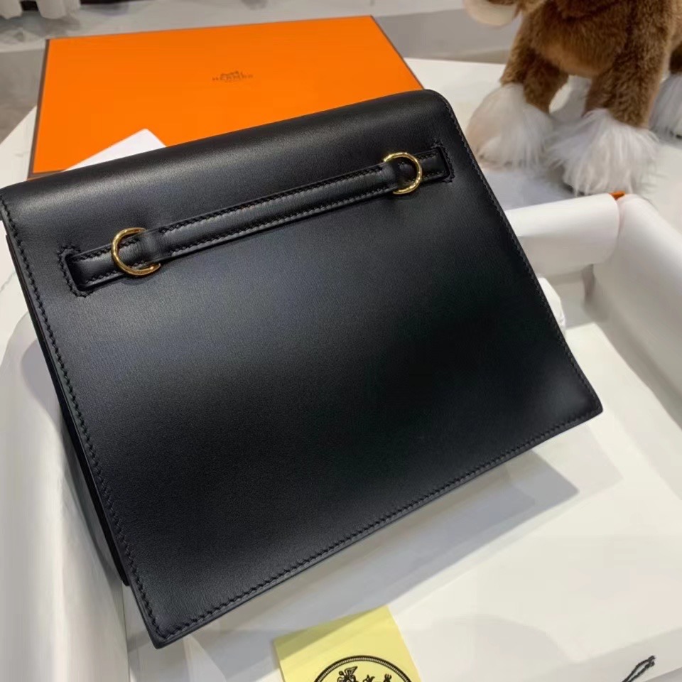 VIP一级品： kl danse 跳舞包 22cm 89 黑色/金扣 box皮  100%与正品完全零区别，代购级的新款。