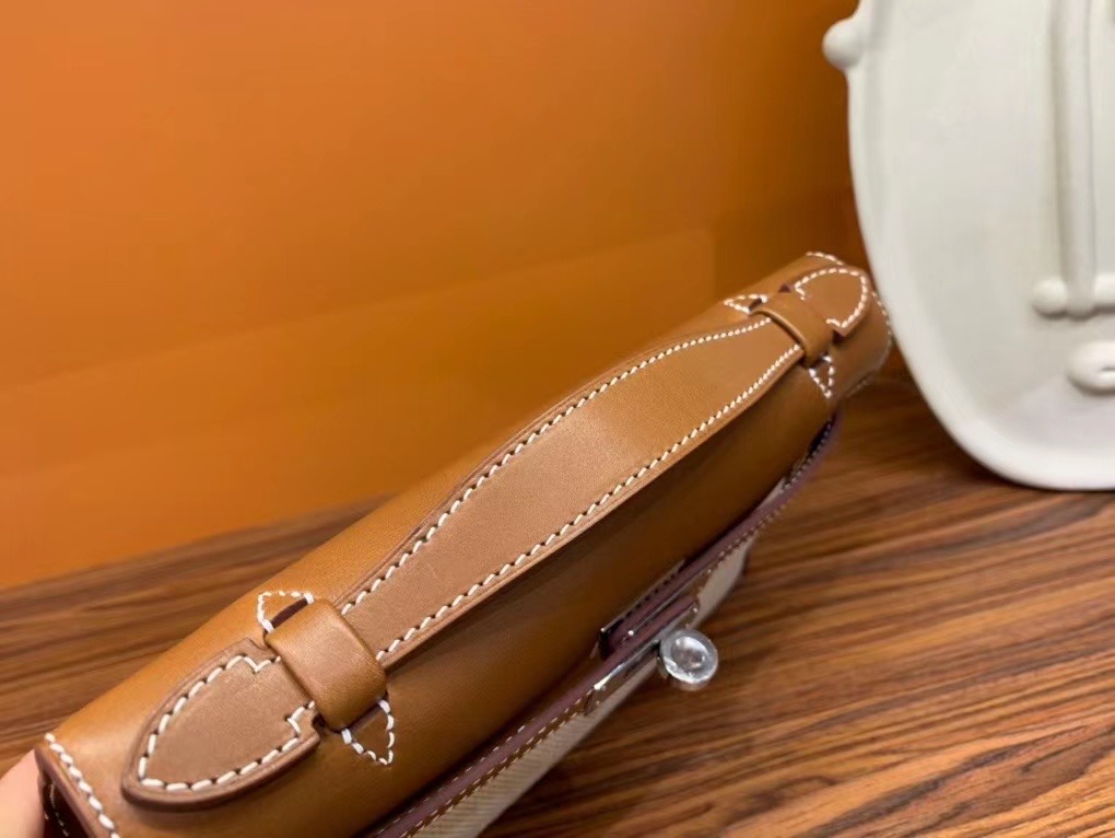 VIP一级品：  kl 一代 马鞍皮配布 金棕色/银扣 手工缝制 臻品鉴赏