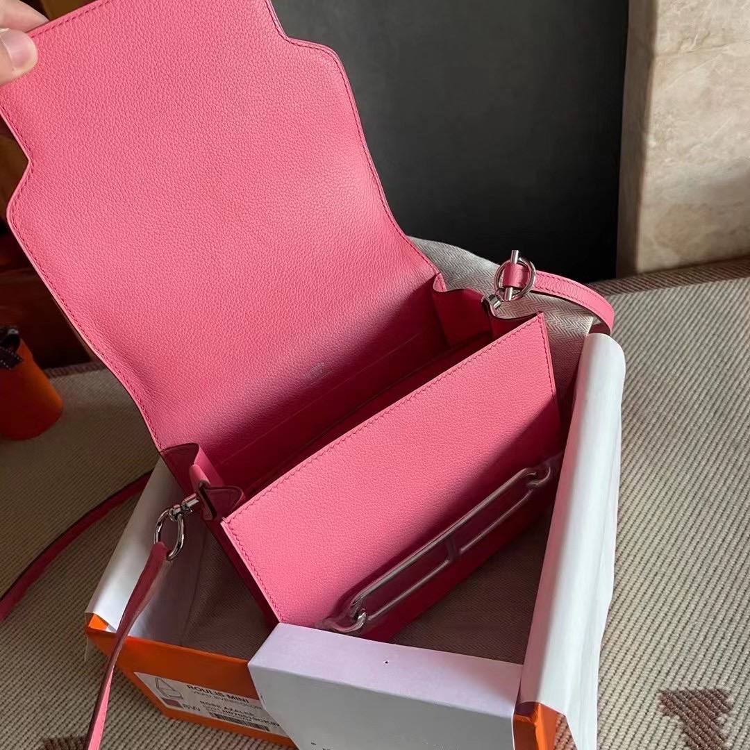爱马仕猪鼻子包包香港价格 HM RL mini 8W新唇膏粉 Rose azalee Everycolor