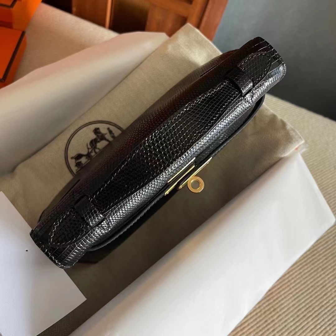 Kuwait HM KL Pochette Lizard 89 Noir