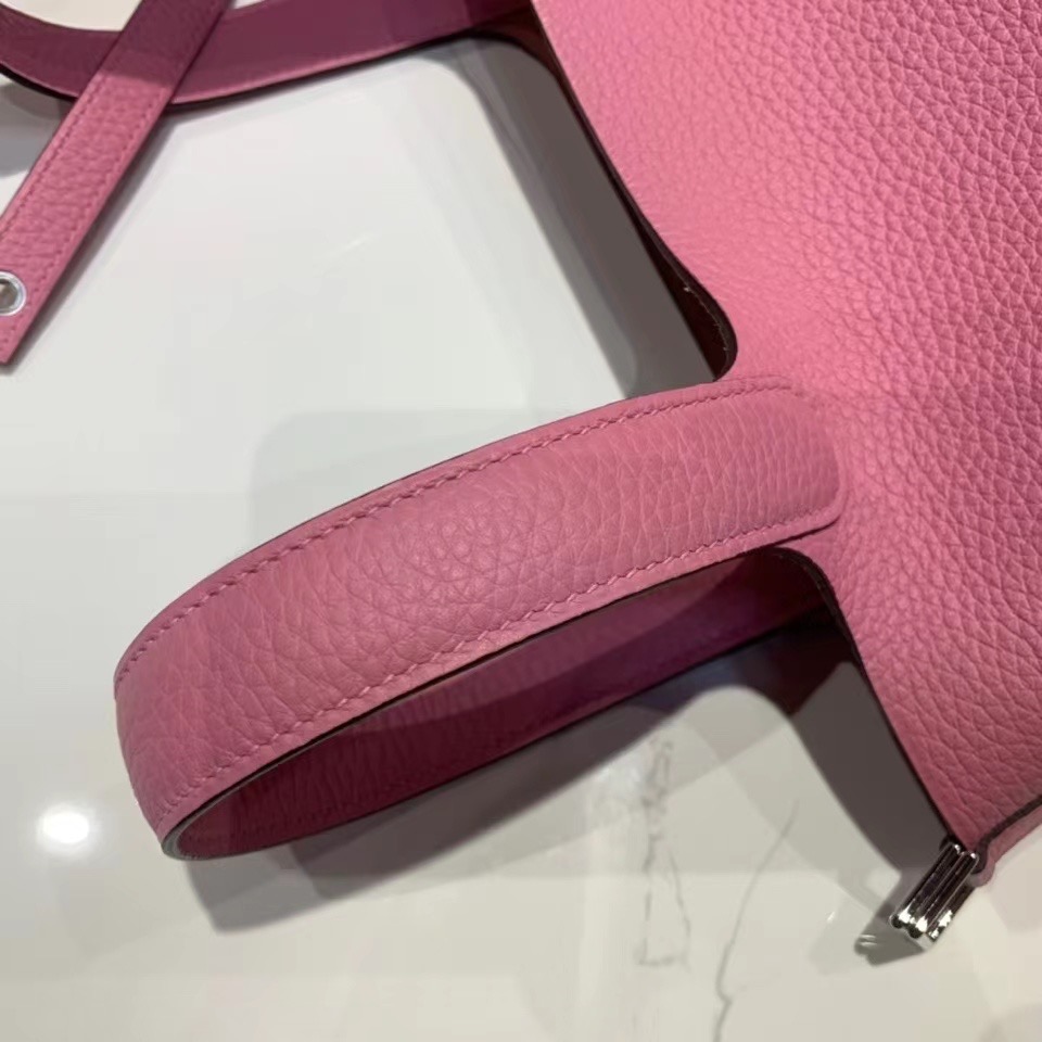 VIP一级品： picotin 18cm  TC 3Q Rose Sakura  新樱花粉/银扣 代购级品质