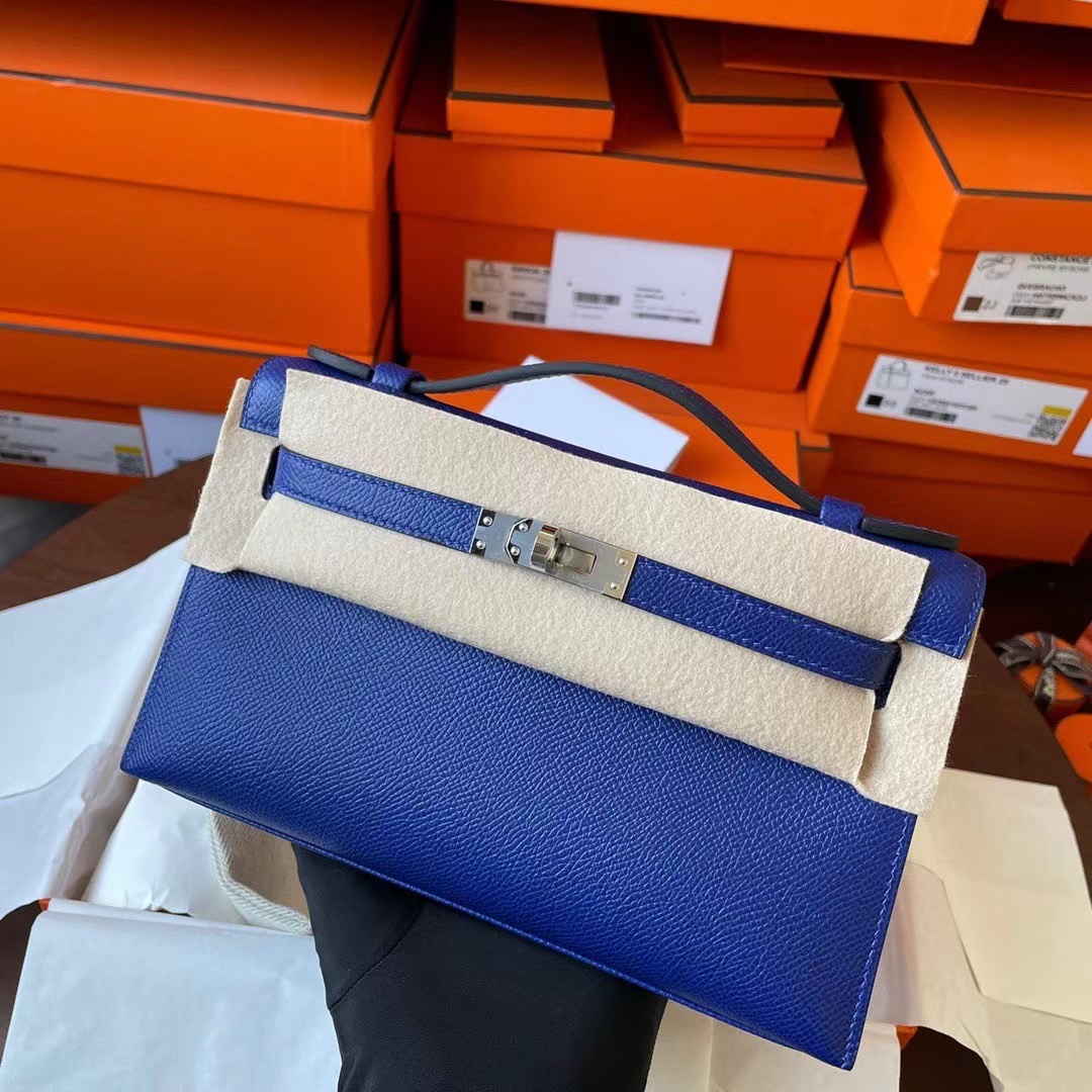 KL Pochette 一代 Epsom 皮 7T blue electric 电光蓝 银扣