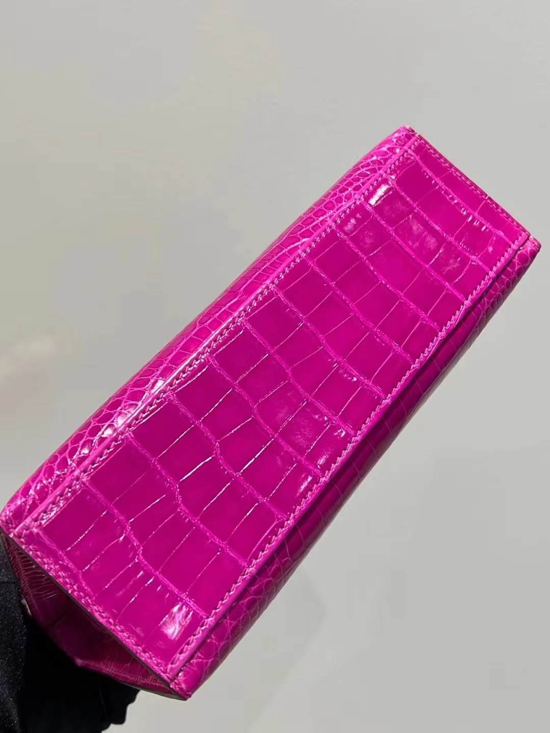 HM MiniKL Pochette 22cm J5 Rose Sheheraradez 亮面美洲鳄鱼
