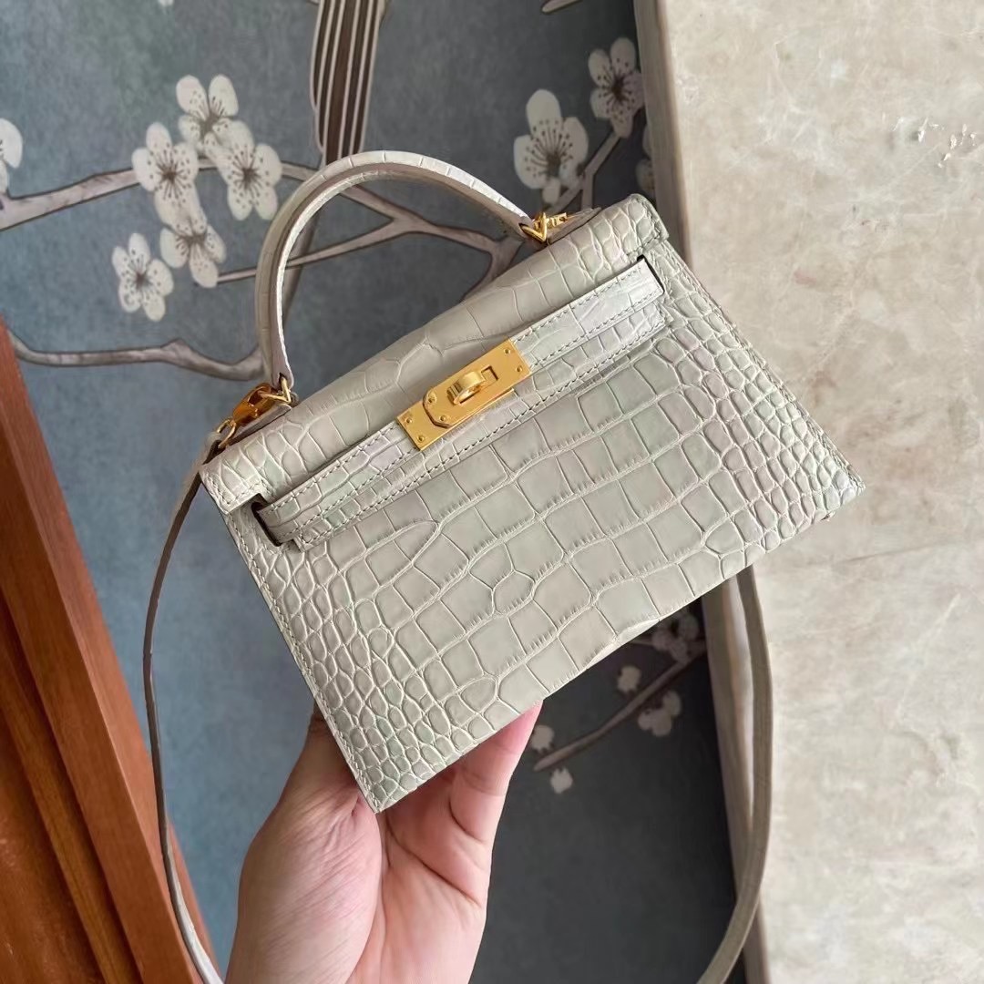 HM KL mini 二代 美洲雾面  8L Beton 冰川白  金
