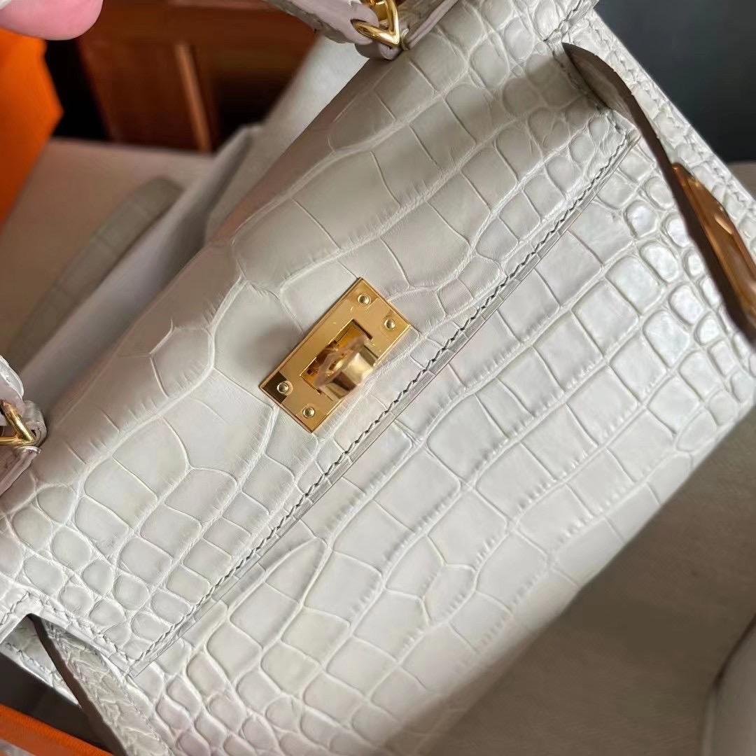 HM KL mini 二代 美洲雾面  8L Beton 冰川白  金