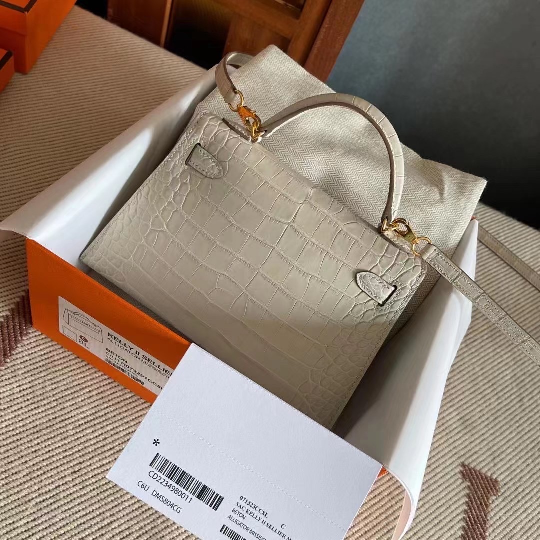 HM KL mini 二代 美洲雾面  8L Beton 冰川白  金