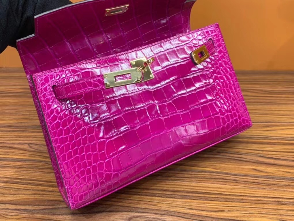 VIP一级品 kl一代 美洲鳄  J5 rose sheherazade 天方夜谭紫/金扣 手工缝制