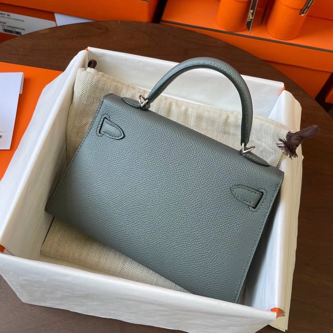 KL Mini 二代 Epsom皮 63 amande 杏绿 银扣