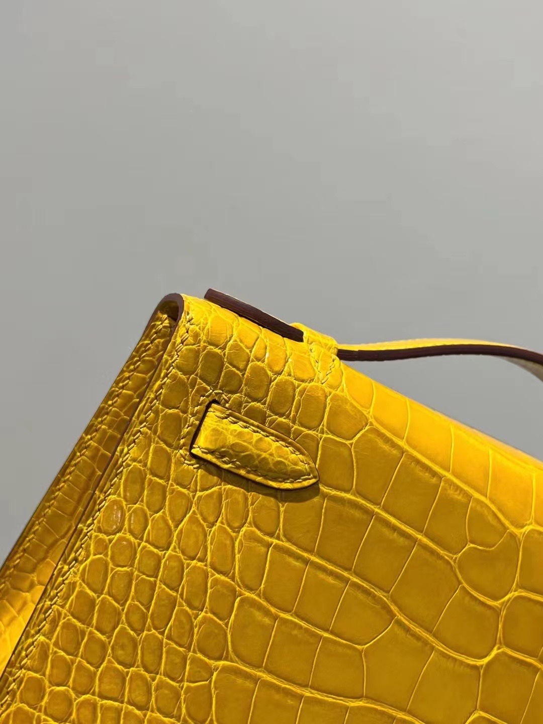 HM MiniKL Pochette 9D Amber Shiny alligator crocodile