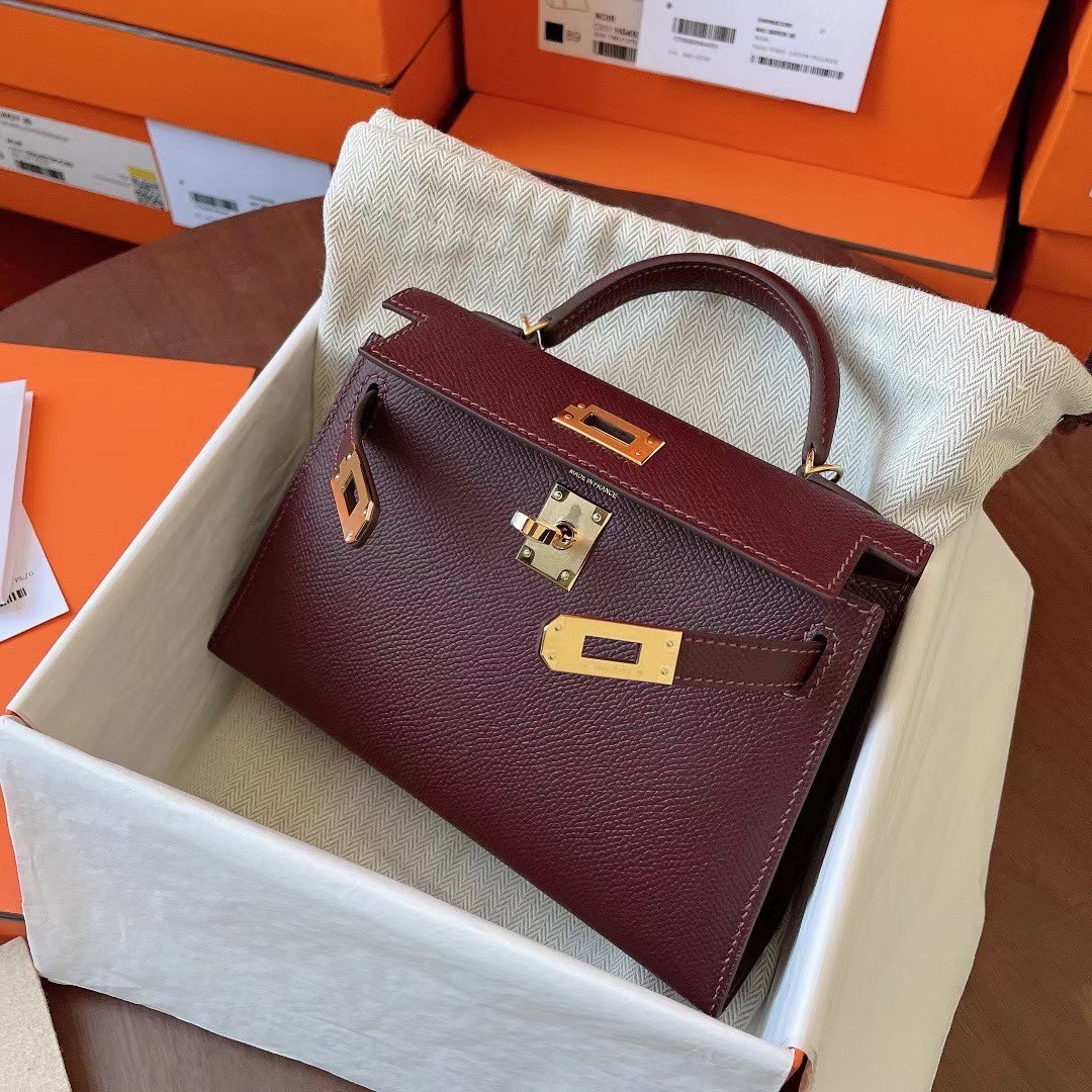 KL Mini 二代 Epsom皮 57 Bordeaux 酒红色 金扣