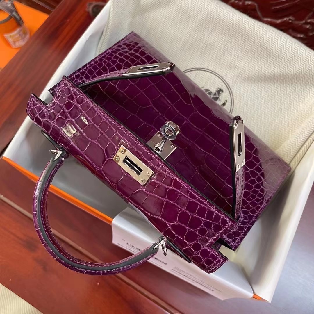 Saudi Arabia HM MiniKL N5 Cassis 加仑紫 Shiny alligator crocodile