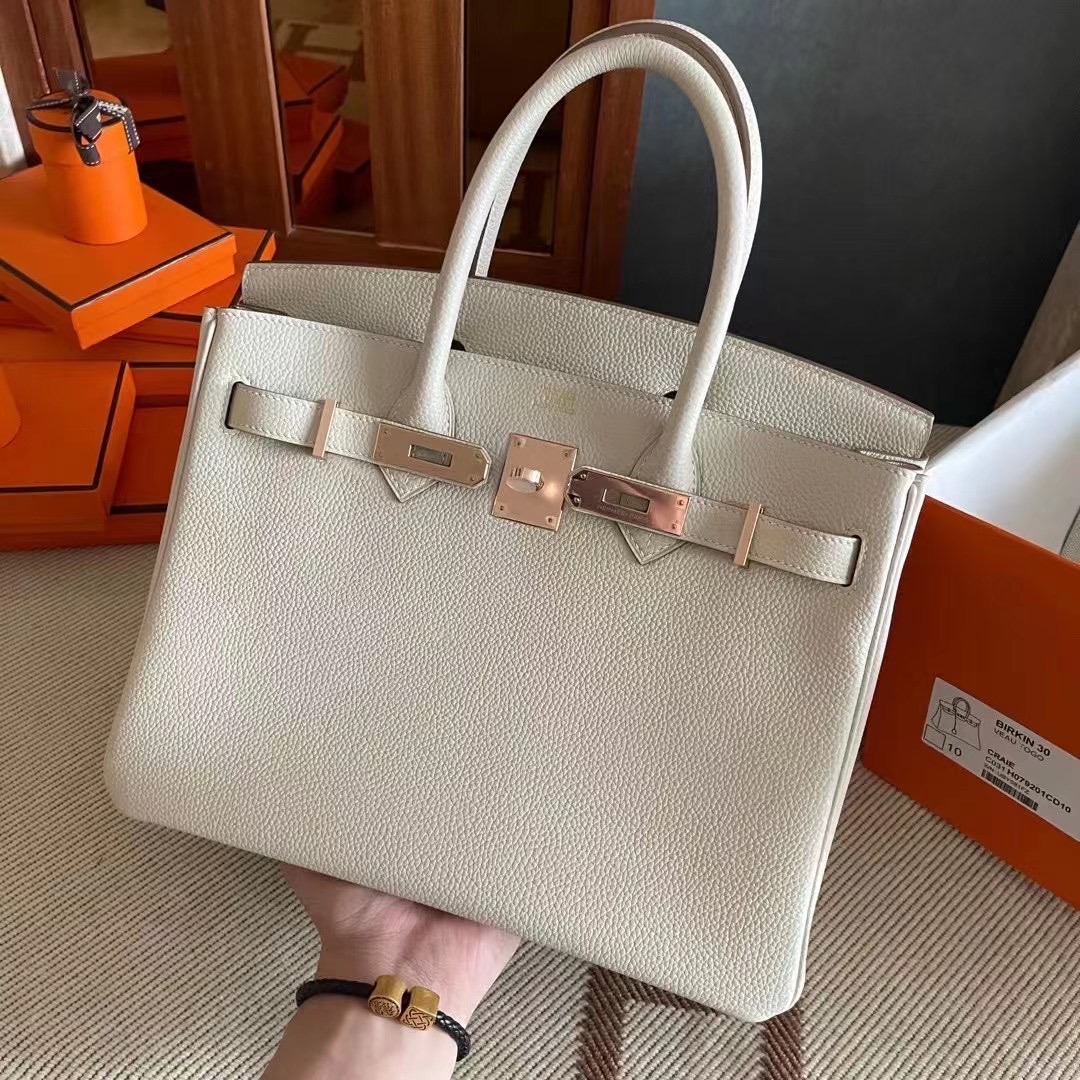 BK 30 togo 10 craie 奶昔白  rose gold hw 玫瑰金