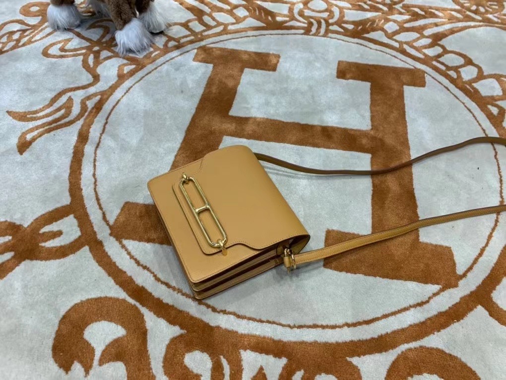 VIP一级品 RL 猪鼻包 18cm 4B biscuit 饼干色/金扣 Evercolor皮 手工缝制 臻品鉴赏 现货拍摄🎬
