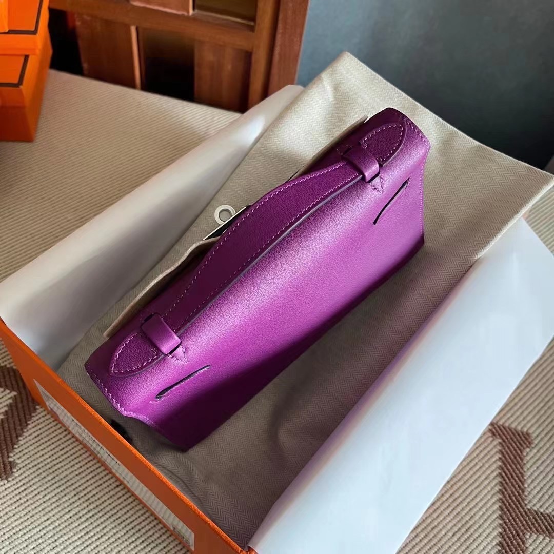 HM KL pochette swift P9 Anemone 海葵紫 银