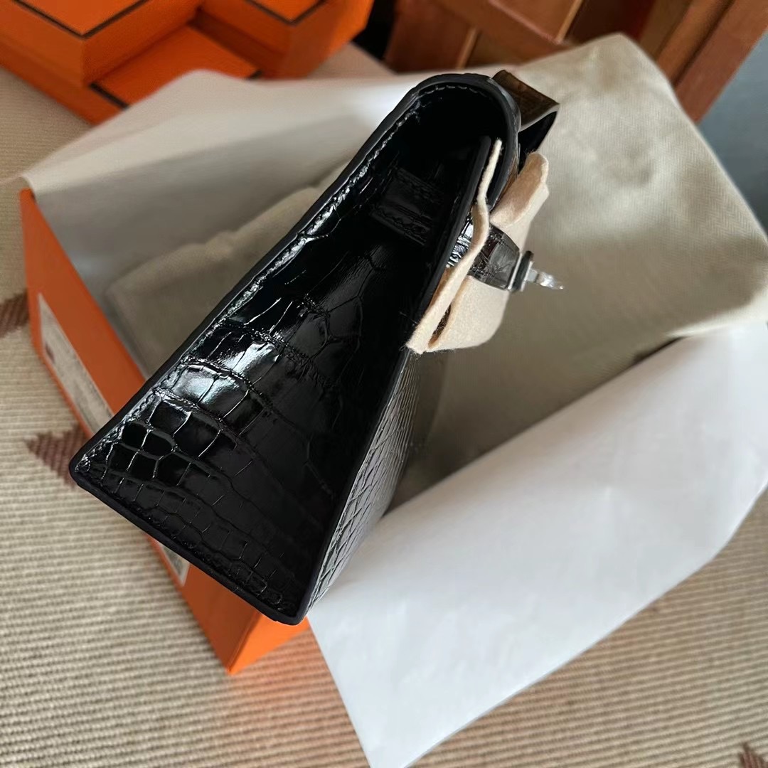 HM kl pochette crocodile alligator 89 noir