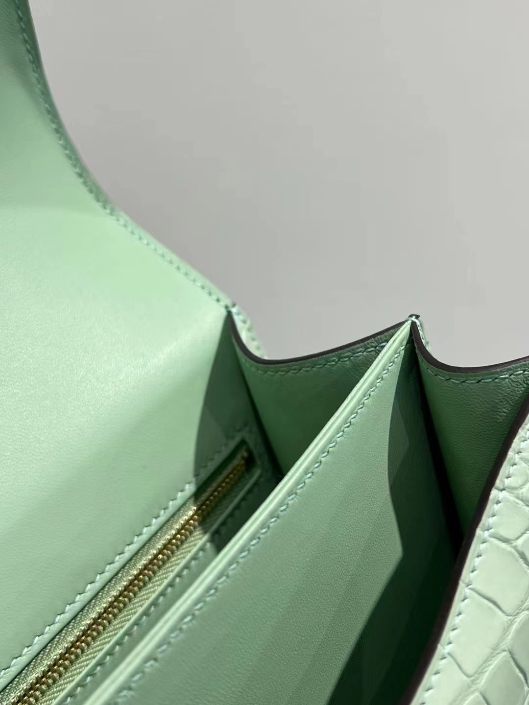 Saudi Arabia HM Constance 24 Matte Alligator Crocodile 6U Peppermint Green