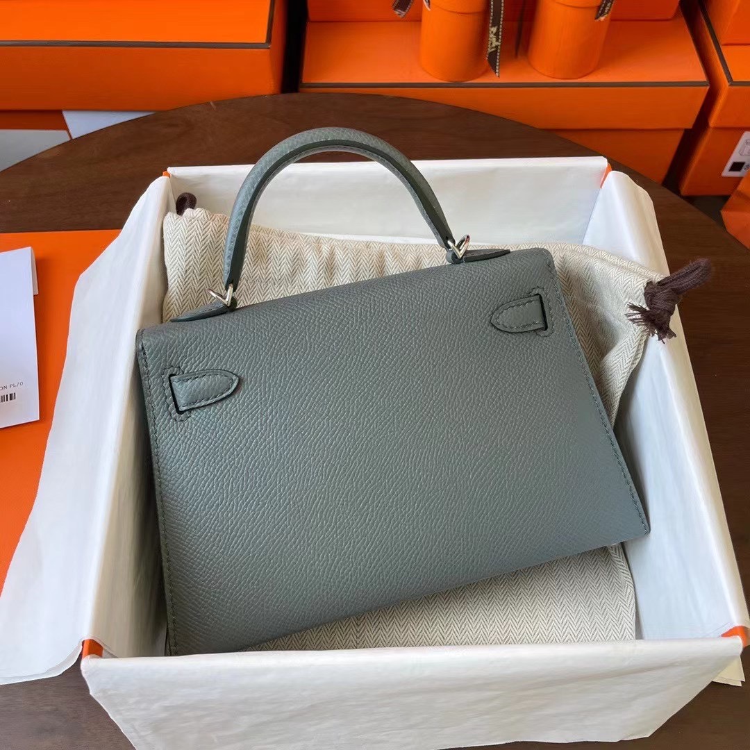 KL Mini 二代 Epsom皮 63 amande 杏绿 银扣