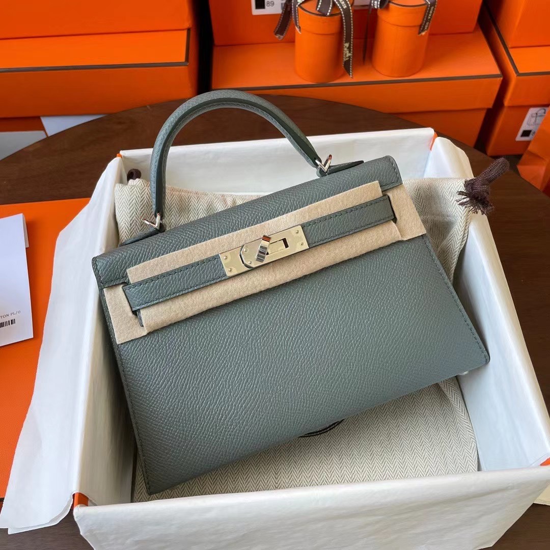 KL Mini 二代 Epsom皮 63 amande 杏绿 银扣