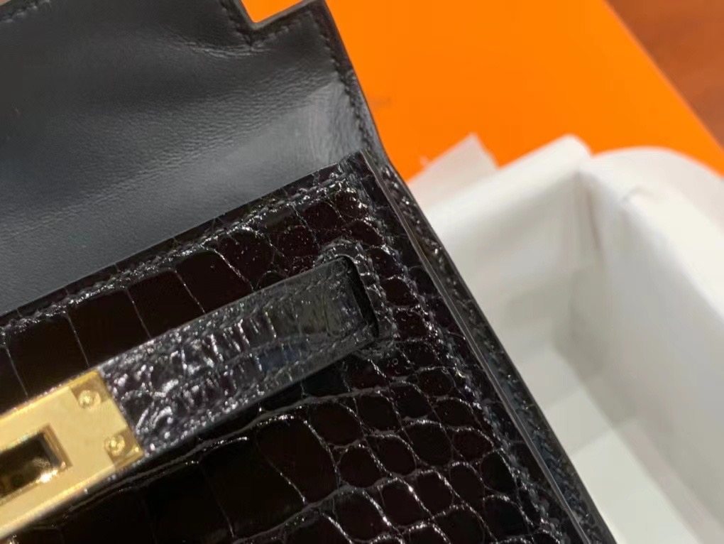 VIP一级品 Mini kl19cm 美洲鳄Alligator   CK89 Noir 黑色/金扣  手工缝制 臻品鉴赏