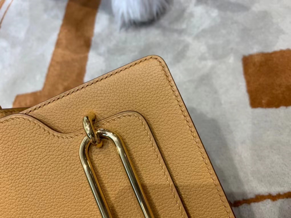 VIP一级品 RL 猪鼻包 18cm 4B biscuit 饼干色/金扣 Evercolor皮 手工缝制 臻品鉴赏 现货拍摄🎬