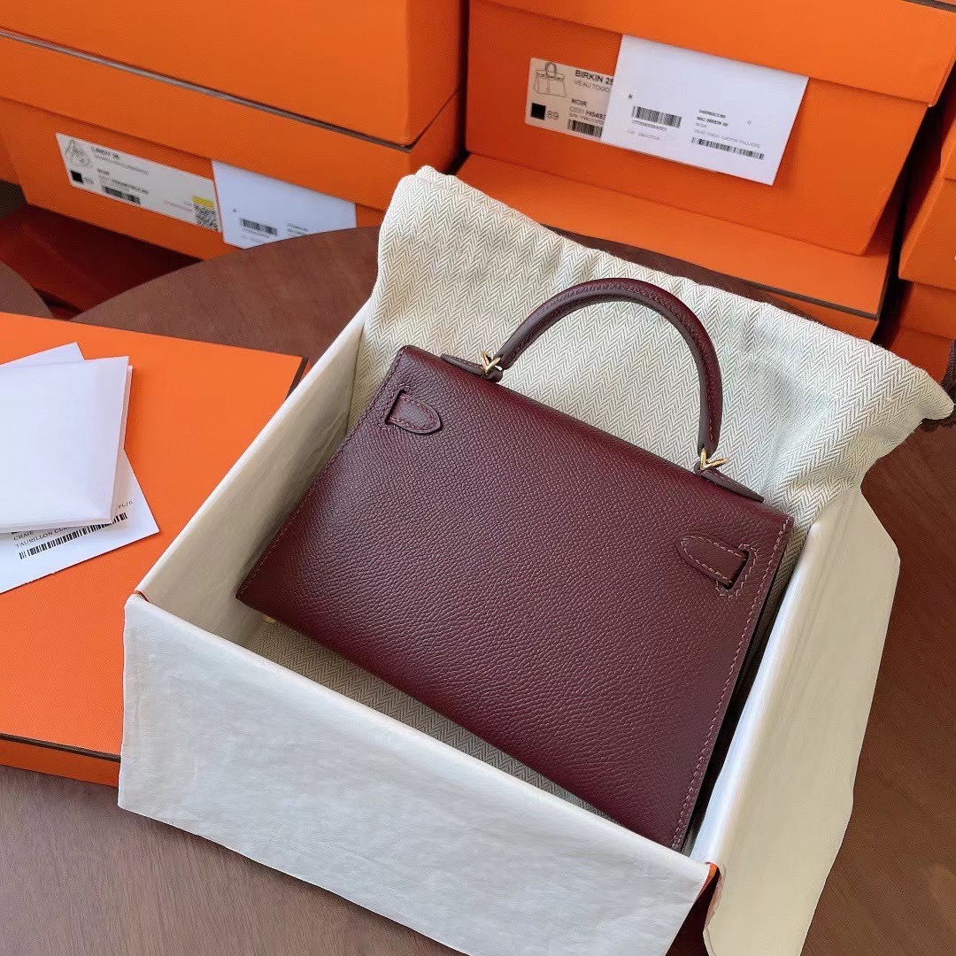 KL Mini 二代 Epsom皮 57 Bordeaux 酒红色 金扣