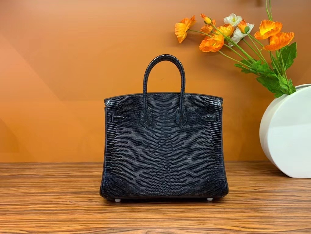 VIP一级品  BK25cm 蜥蜴皮 Lizard CK89 Noir 黑色/金扣  手工缝制 臻品鉴赏