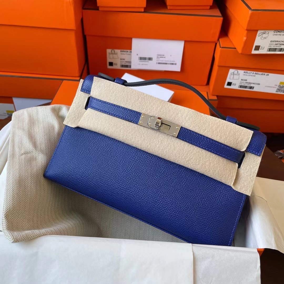 KL Pochette 一代 Epsom 皮 7T blue electric 电光蓝 银扣
