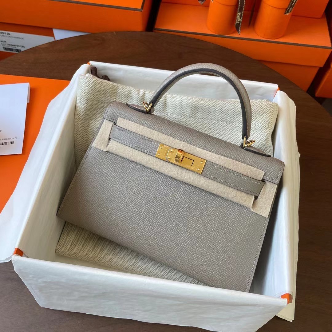 KL Mini 二代 Epsom皮 M8 Gris Asphalte 沥青灰 金扣