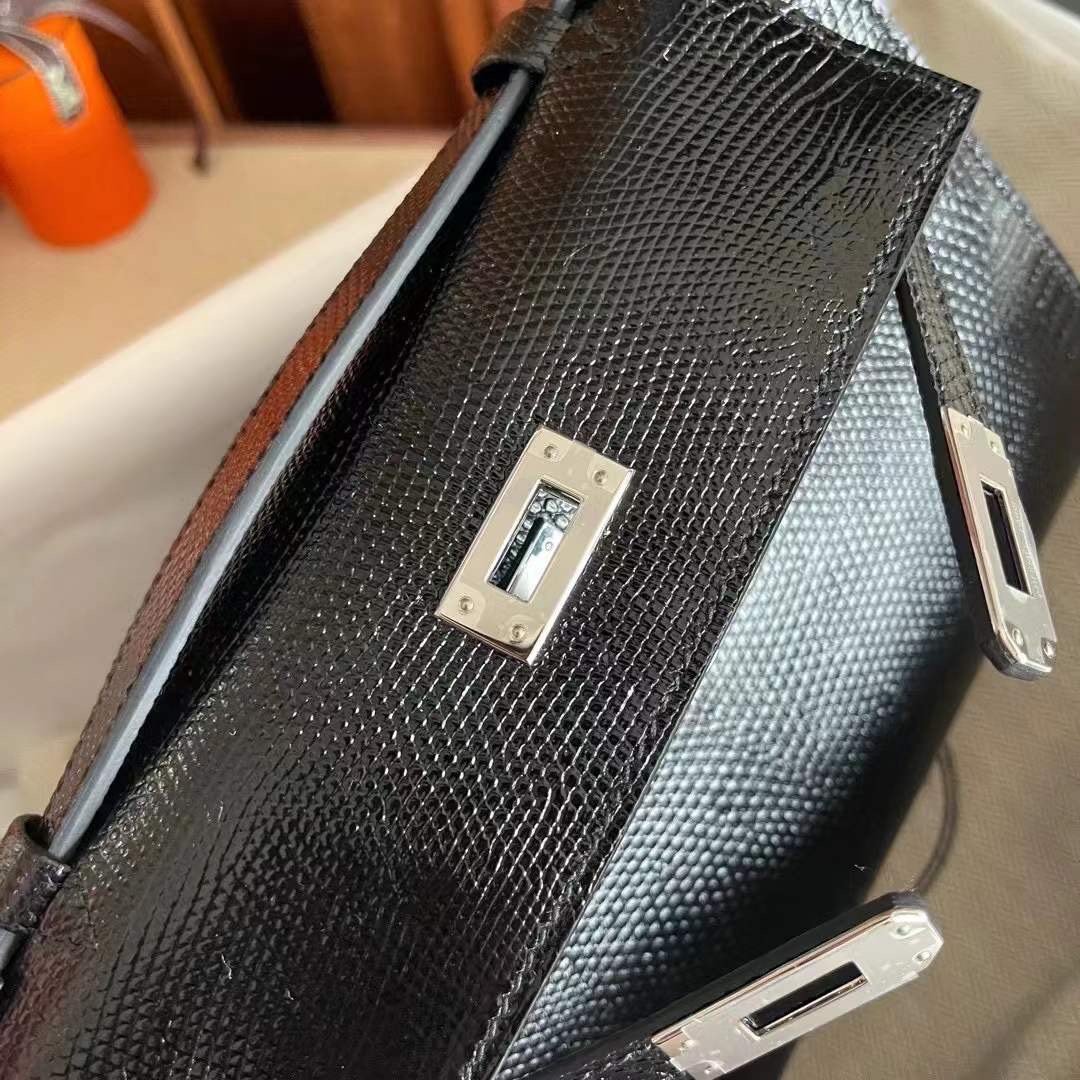 Kuwait HM KL Pochette Lizard 89 Noir Phw