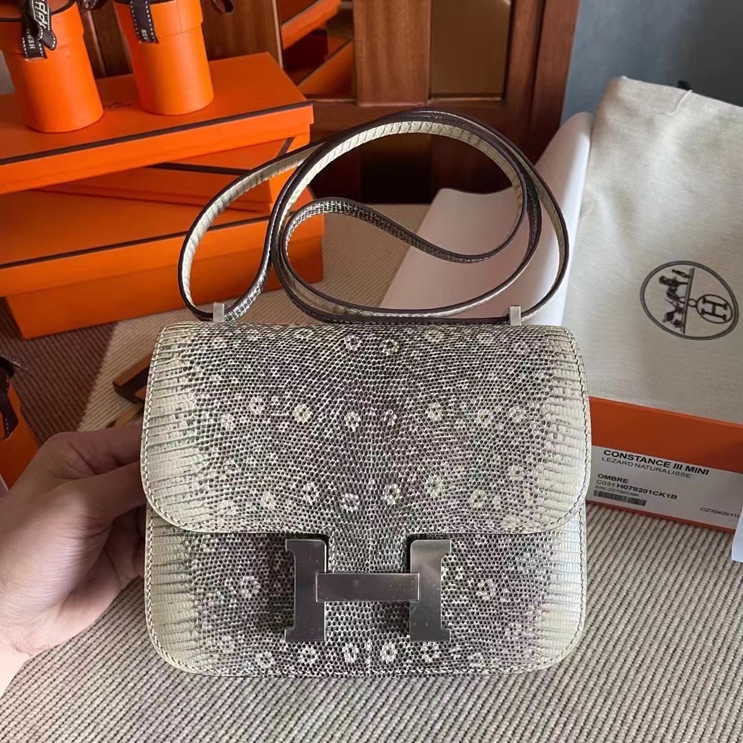 constance 19 lizard 蜥蜴皮 1B自然色  银
