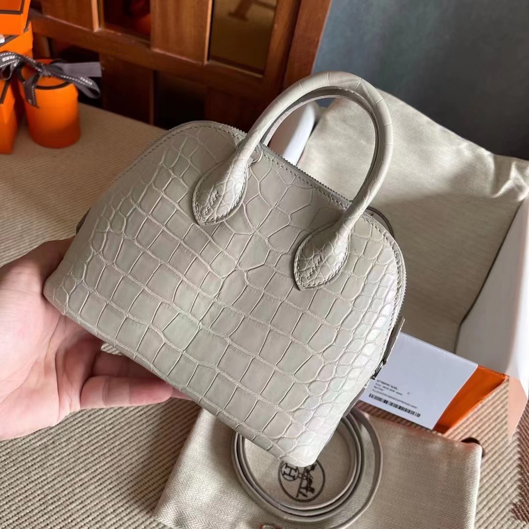 HM bolide mini 雾面美洲  alligator matte crocodile 8L beton