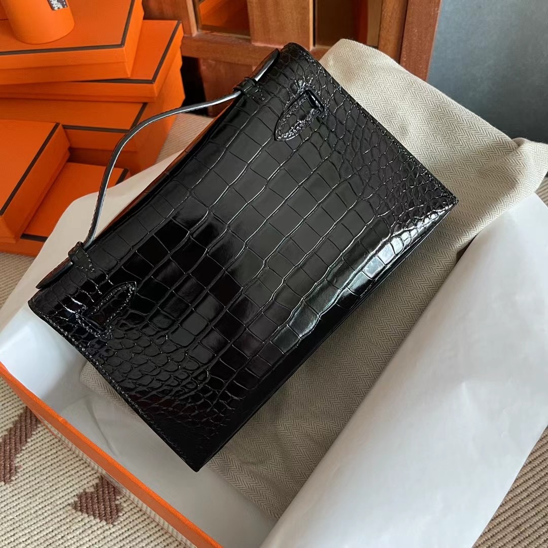 HM kl pochette crocodile alligator 89 noir