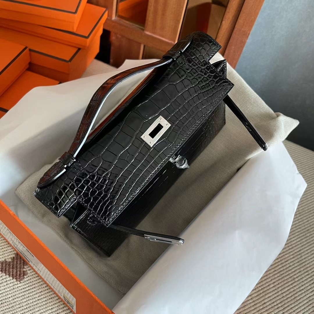HM kl pochette crocodile alligator 89 noir