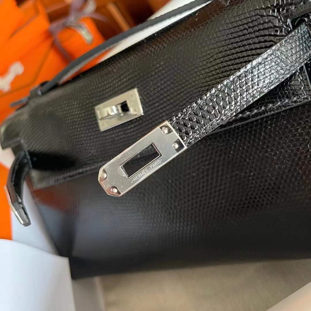 Kuwait HM KL Pochette Lizard 89 Noir Phw