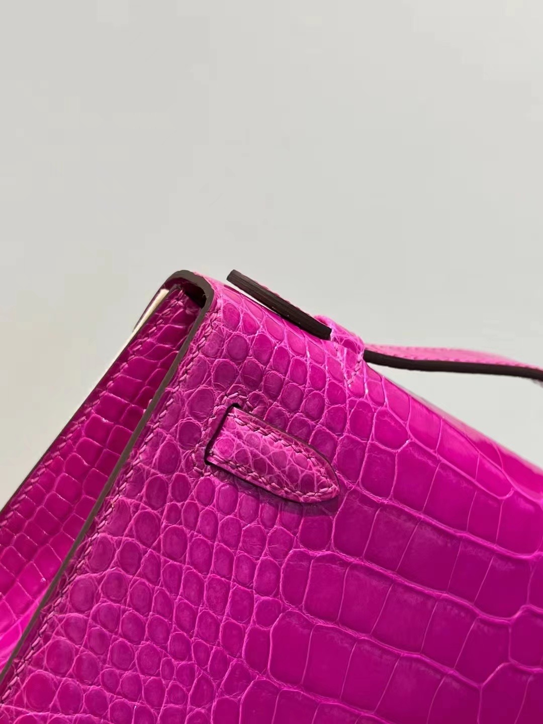 HM MiniKL Pochette 22cm J5 Rose Sheheraradez 亮面美洲鳄鱼