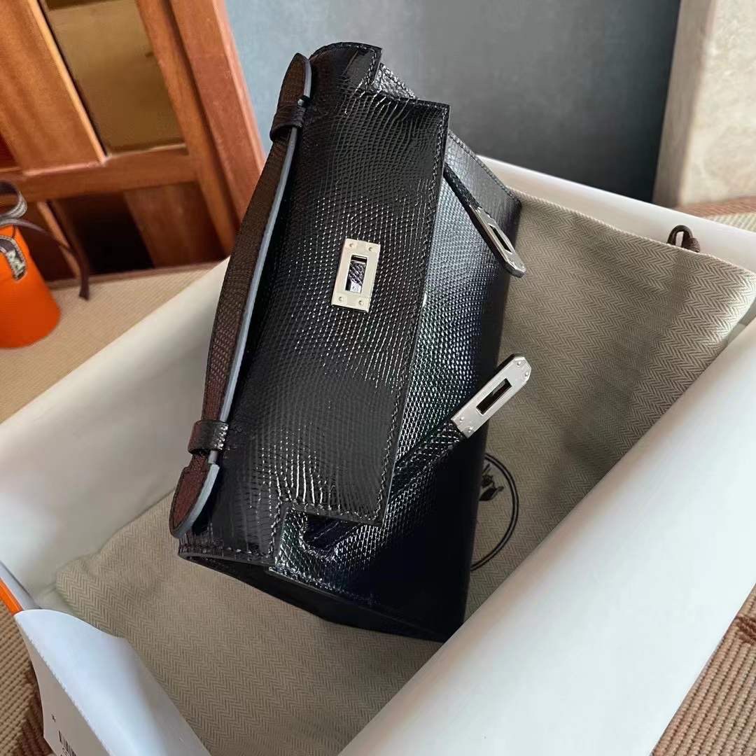 Kuwait HM KL Pochette Lizard 89 Noir Phw