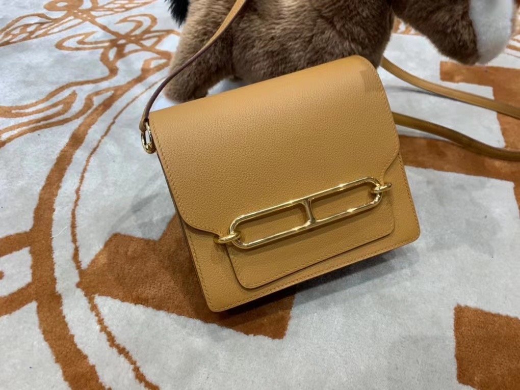 VIP一级品 RL 猪鼻包 18cm 4B biscuit 饼干色/金扣 Evercolor皮 手工缝制 臻品鉴赏 现货拍摄🎬