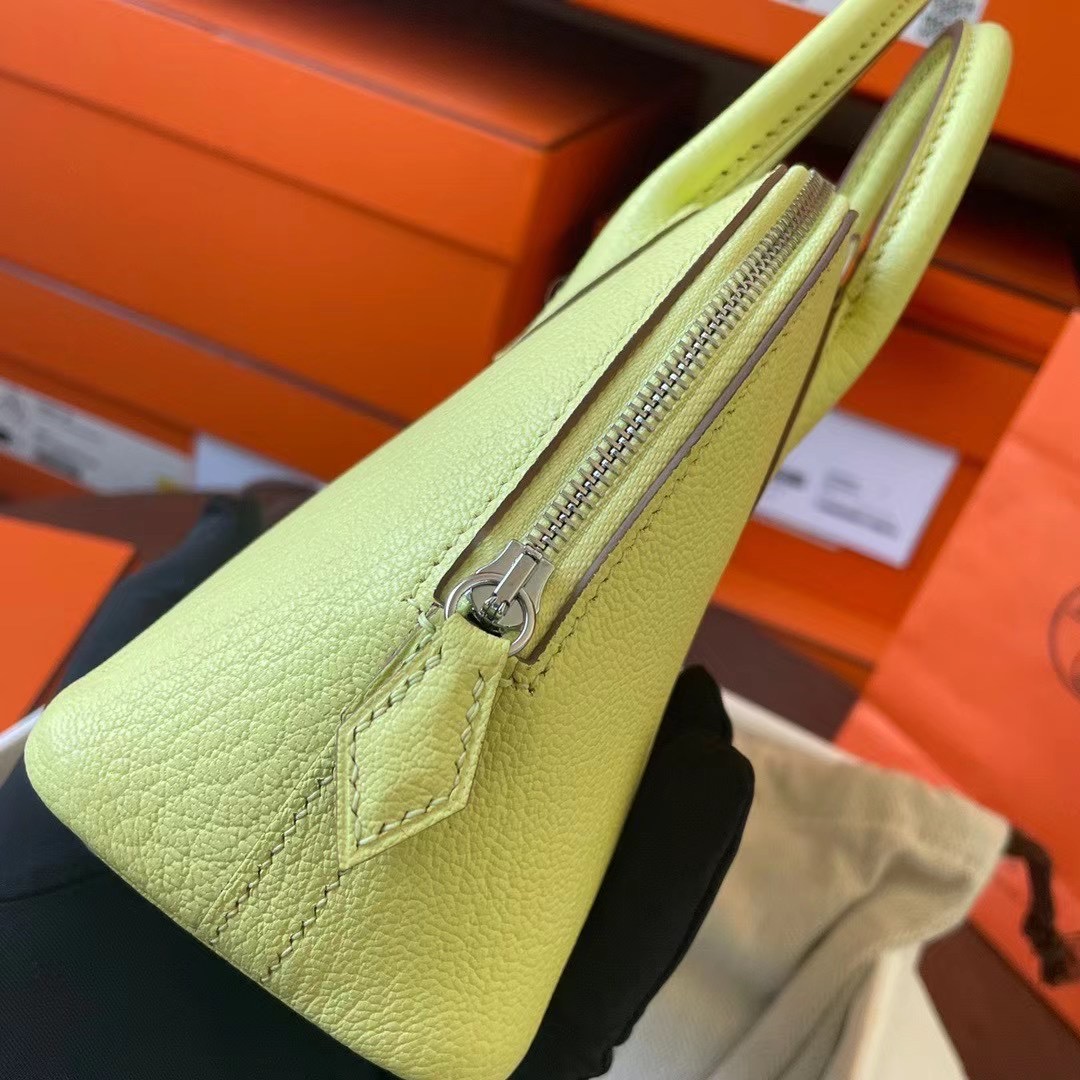 Bolide Mini 18cm Chevre山羊皮 R9 Jaune Bourgeon 嫩芽黄 银扣
