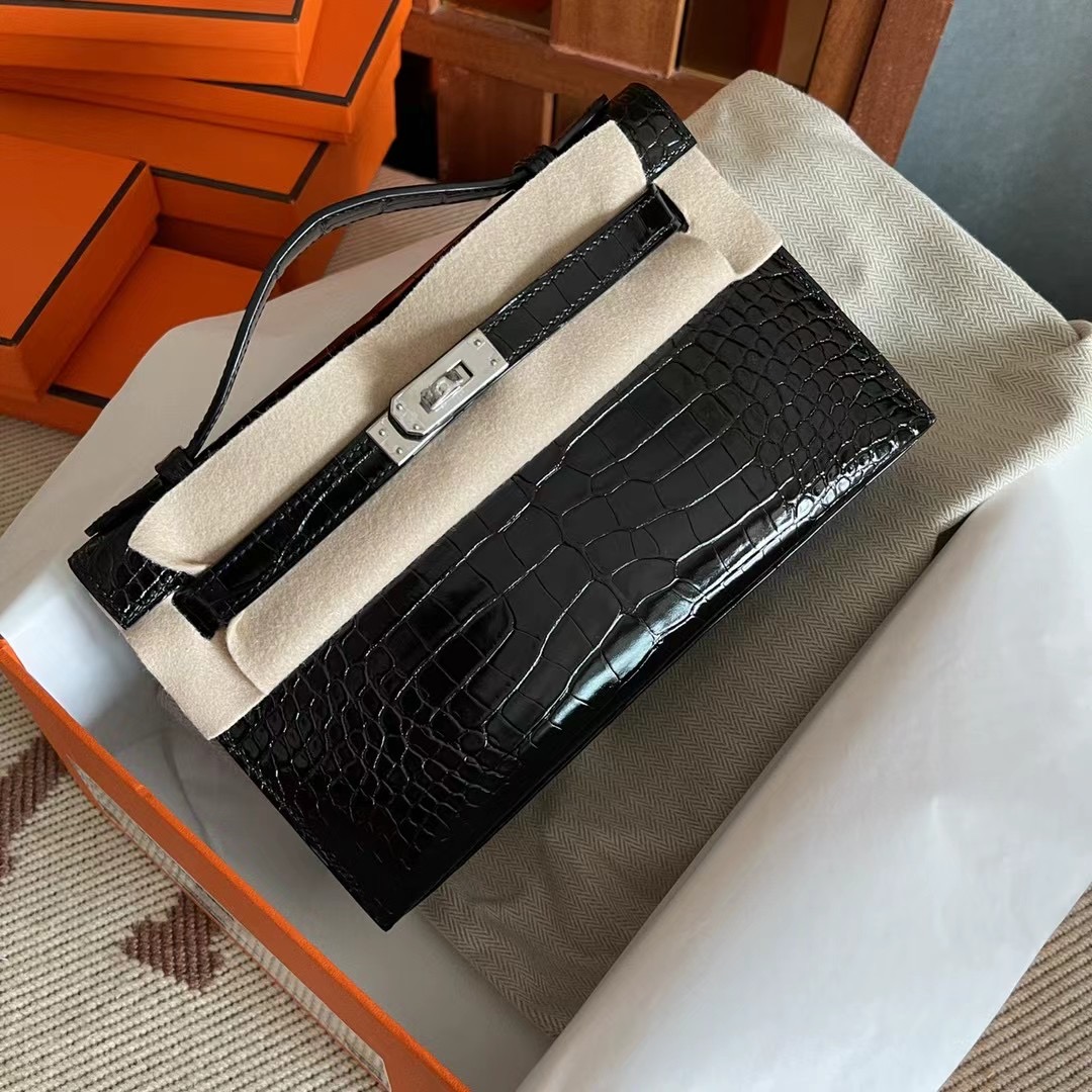 HM kl pochette crocodile alligator 89 noir