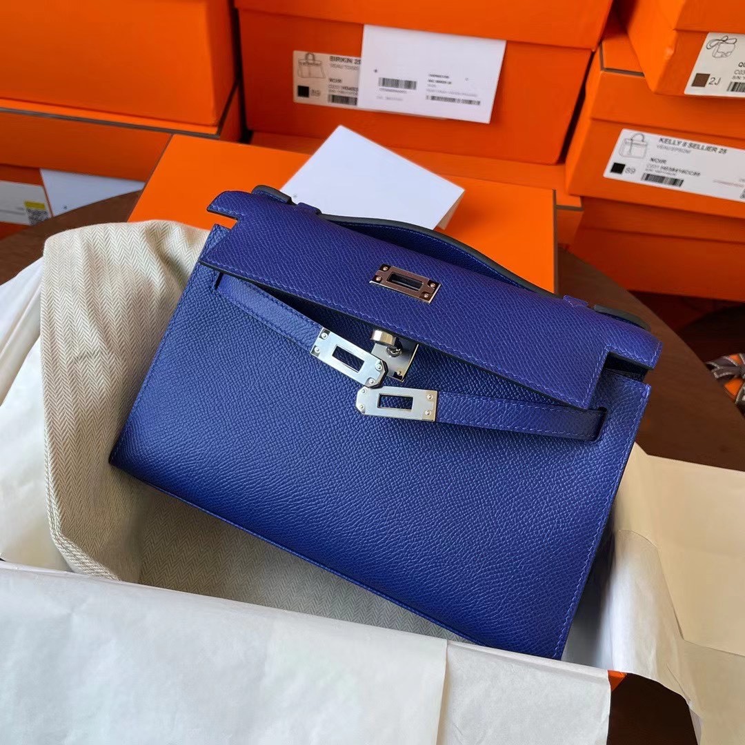 KL Pochette 一代 Epsom 皮 7T blue electric 电光蓝 银扣